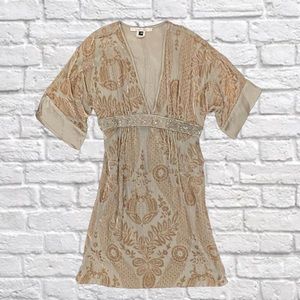 Vintage Fairycore Silk And Velvet Mini Dress